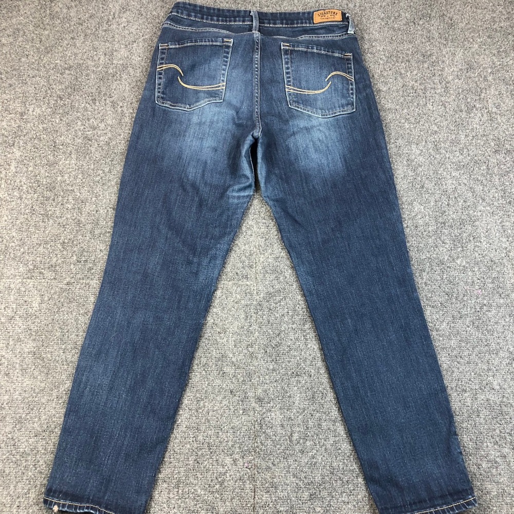 Signature by Levi Strauss & Co Mid Rise Straight Leg Dark Wash Jean Women 10 W30 - Picture 8 of 11